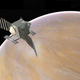 Conceptual image of VERITAS in orbit around Venus.